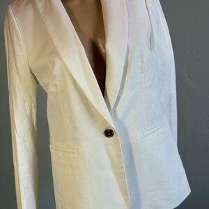 J.Crew Factory White Linen/Cotton Blend Blazer Size 4